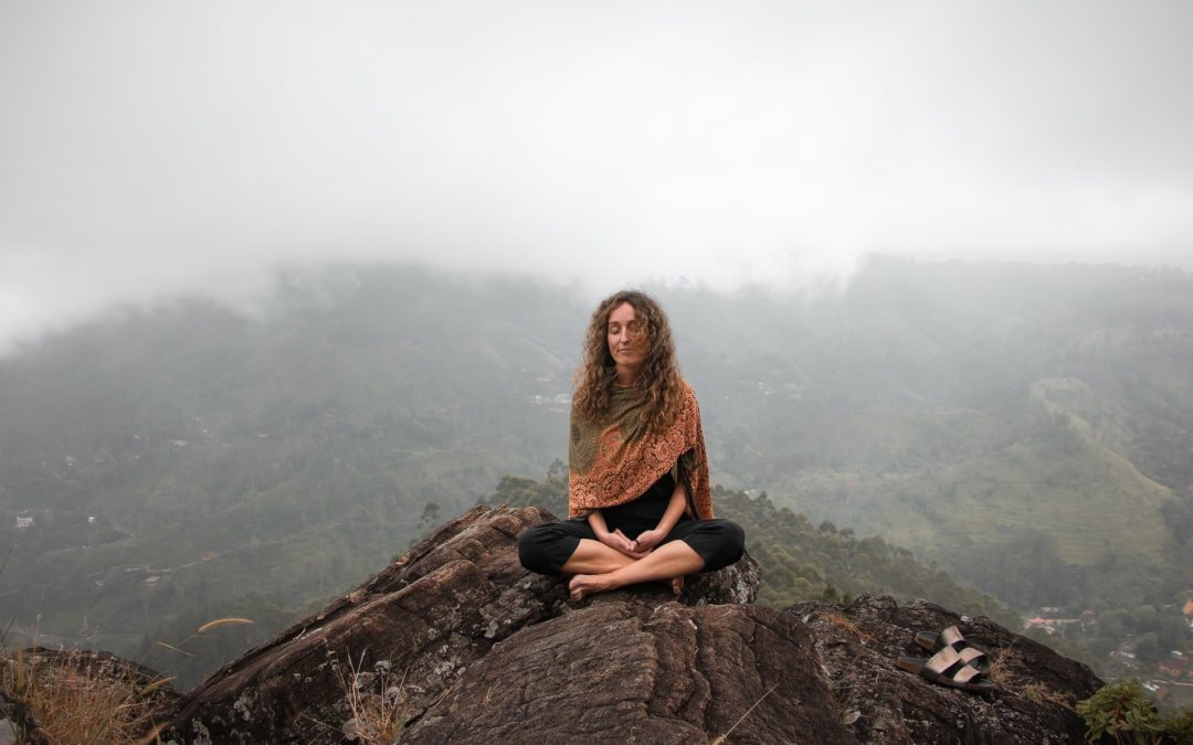 spiritual healing through meditation on a mountaintop