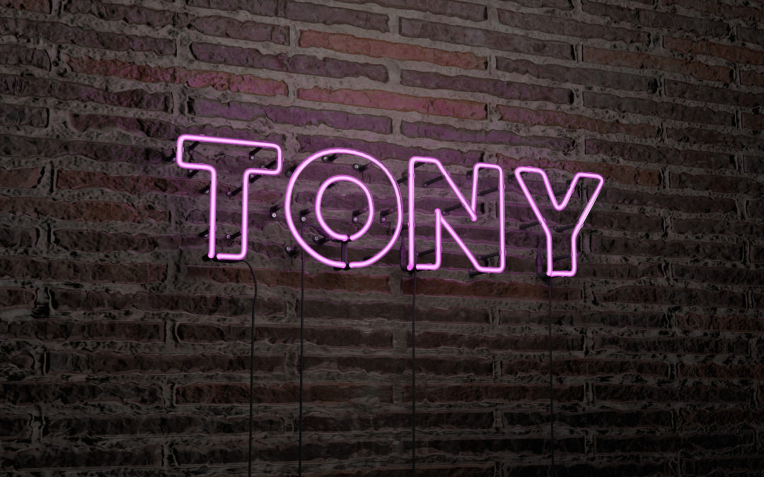 pink neon Tony sign
