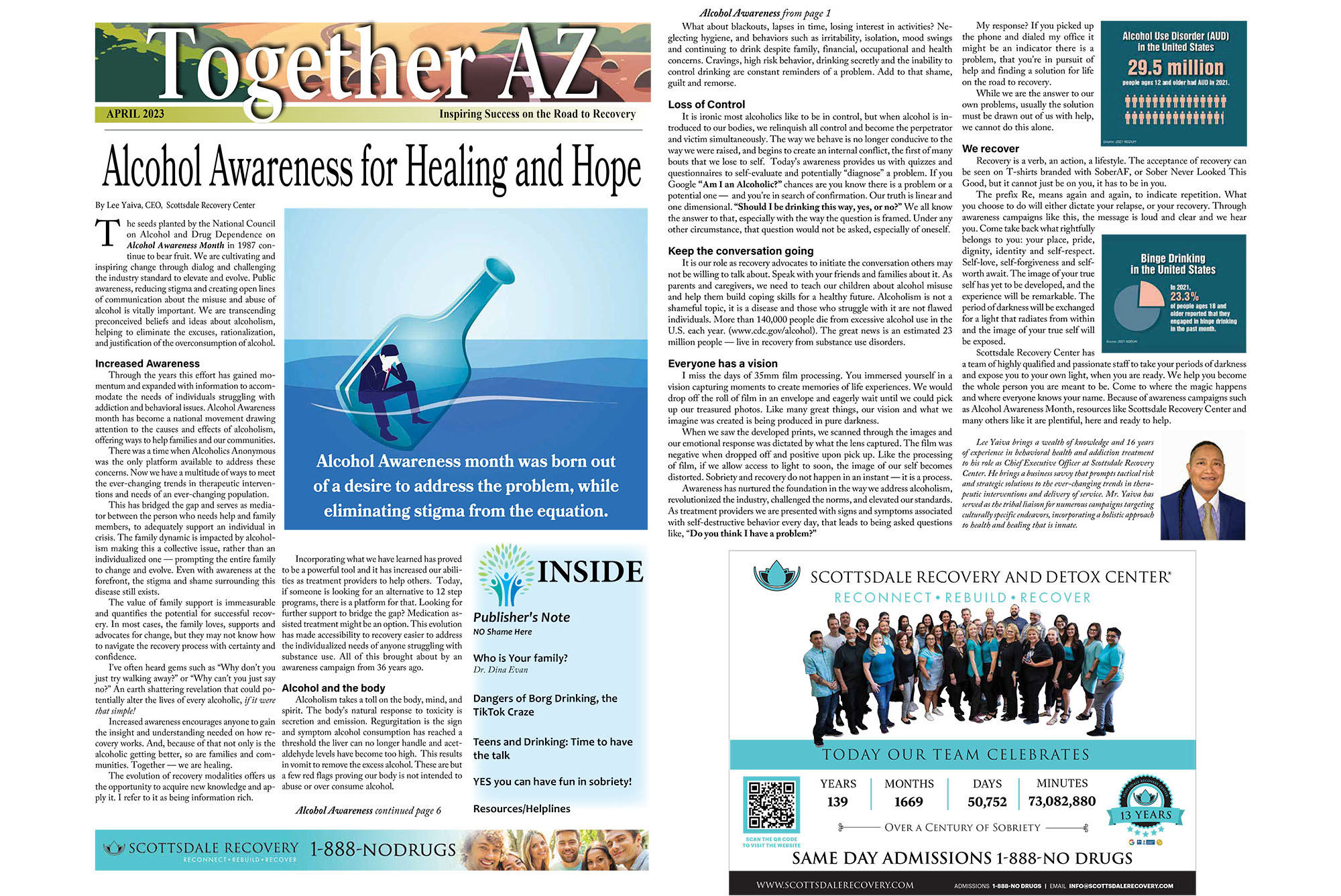 Alcohol Awareness for Healing and Hope: Together AZ Feature By Lee ...
