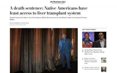 A death sentence: Native Americans have least access to liver transplant system – Lee Yaiva, SRC In the News