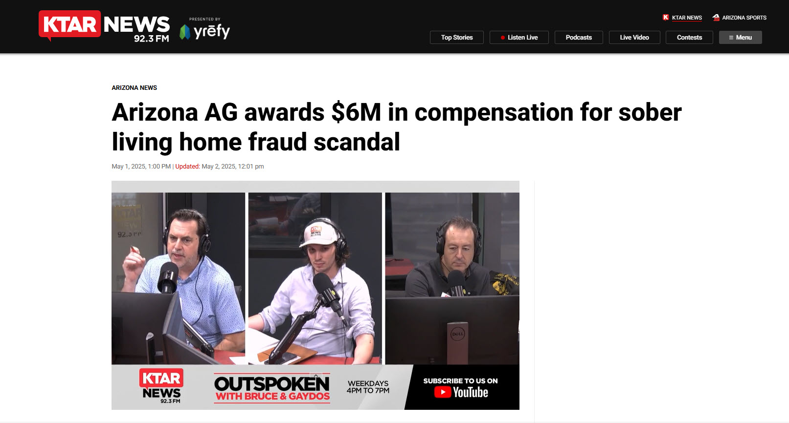 Arizona AG awards $6M in compensation for sober living home fraud scandal